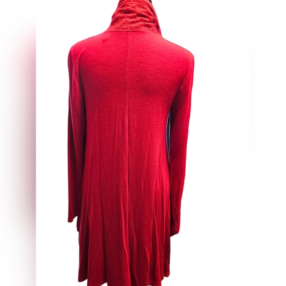 Kensie Red Jersey Knit Dress Draped Sides With Pockets Size Medium - Picture 6 of 9